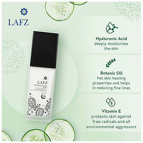 LAFZ Refreshing Cucumber Primer - Smoothens, Hydrates & Refreshes Skin, Non-sticky, For Premium Matte Finish, 30 ml  