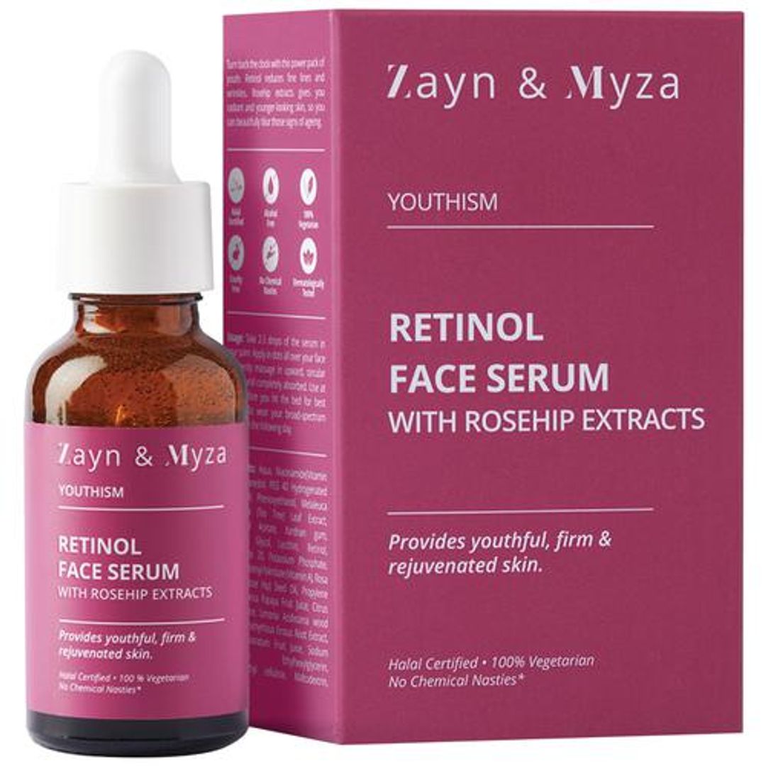 ZM Zayn & Myza Retinol Face Serum - With Rosehip Extracts, Anti-Ageing Formula, For Fine Lines & Wrinkles, 30 ml 