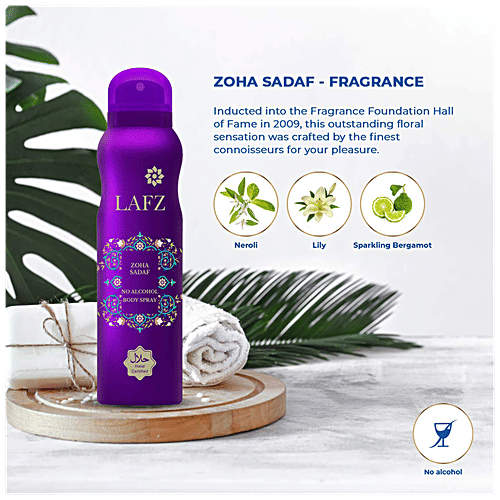 LAFZ Zoha Sadaf No Alcohol Body Spray - For Women, Long Lasting Fragrance, 150 ml  