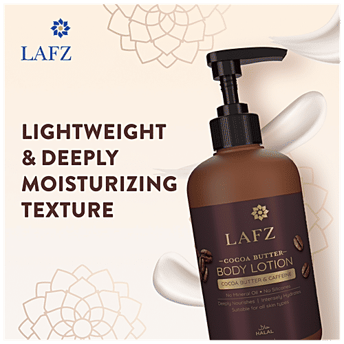 Buy LAFZ Cocoa Butter Body Lotion With Caffeine, Deep Nourishes, Hydrates & Improves