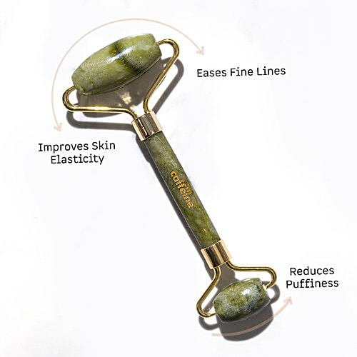 mCaffeine Jade Roller - Face Massager, Depuffs The Skin, Reduces Wrinkles, 1 pc