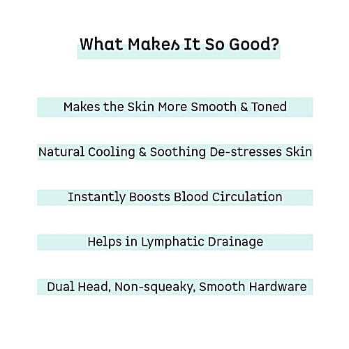 mCaffeine Jade Roller - Face Massager, Depuffs The Skin, Reduces Wrinkles, 1 pc