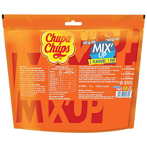 Chupa Chups Mix'up Flavoured Lollipop - With Vitamin C & Fruit Juice, 192 g (16 pcs)