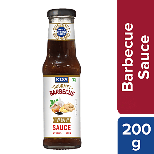 Keya Gourmet Barbecue Sauce - Garlic & Spices, Versatile Condiment, For Cooking, Dips, 200 g Bottle
