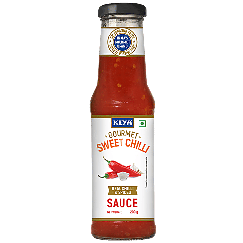 Keya Gourmet Sweet Chilli Sauce  - Hot, Savoury, Flavourful, For Cooking, Dips, 200 g Bottle 