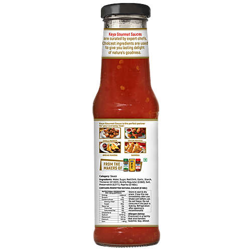 Keya Gourmet Sweet Chilli Sauce  - Hot, Savoury, Flavourful, For Cooking, Dips, 200 g Bottle 