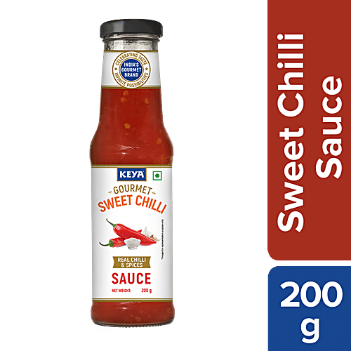 Keya Gourmet Sweet Chilli Sauce  - Hot, Savoury, Flavourful, For Cooking, Dips, 200 g Bottle 