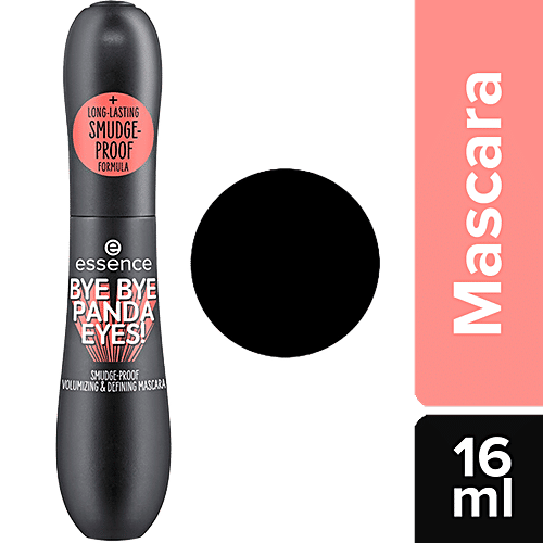 Essence Bye Bye Panda Eyes - Smudge-Proof Defining Mascara, Long Lasting Formula, Adds Volume, 16 ml 01 Black