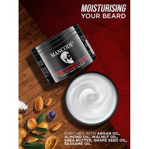 Mancode Beard Softener Cream - Shea Butter, Argan & Grape Seed Oil, Nourishing Moisturising, 100 g  