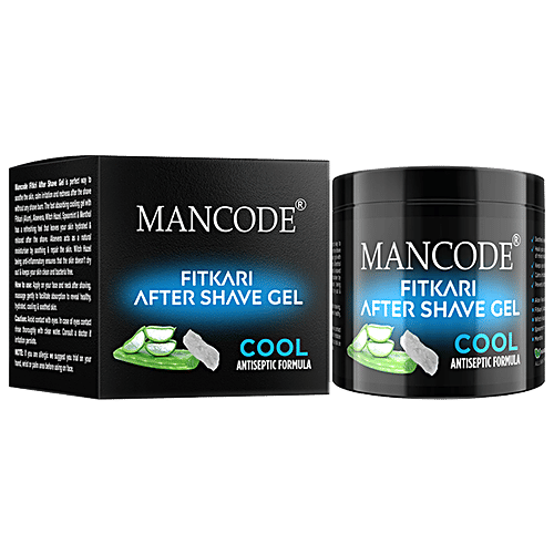 Mancode Fitkari After Shave Gel - Cool Antiseptic Formula, Fights Acne & Calms Irritation, 100 g