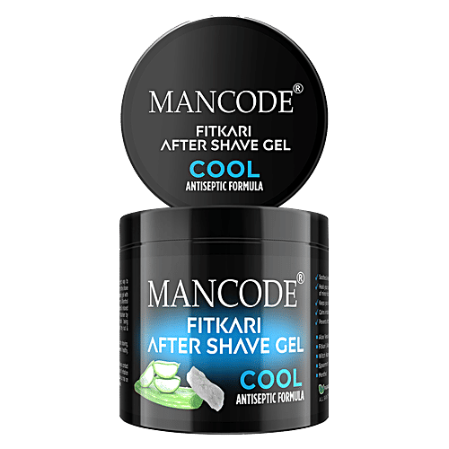 Mancode Fitkari After Shave Gel - Cool Antiseptic Formula, Fights Acne & Calms Irritation, 100 g