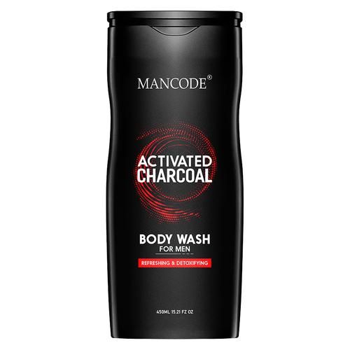 Mancode Activated Charcoal Body Wash - Refreshing & Detoxifying, Nourishes Dull Skin, For Men, 450 ml  