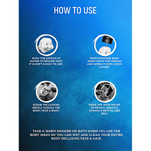 Mancode 3 In 1 Hydro Wash - Body, Face & Hair, Hydrates, Rejuvenates Skin, For Men, 450 ml  