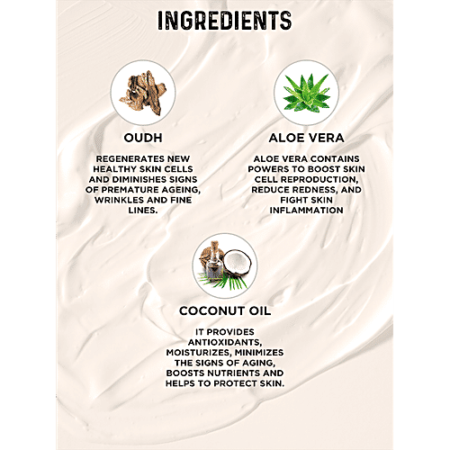 Mancode Oudh Body Yogurt - Aloevera & Coconut Oil, Non-Greasy Formula, Eliminates Dry Skin, 100 g