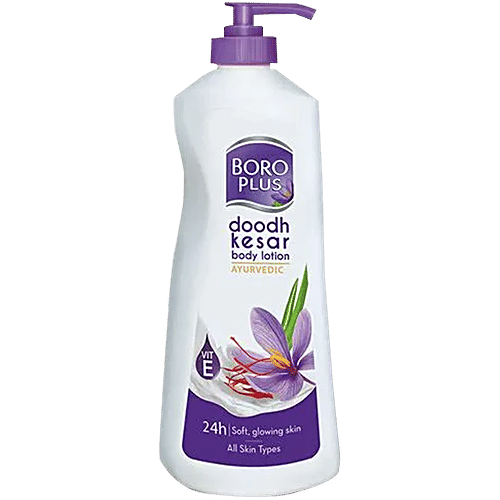 Boroplus Body Lotion With Goodness Of Dhoodh, Badam & Kesar, Provides 24Hrs Moisturisation, 400 ml  100% Ayurvedic Lotion, Vitamin E For Dry & Normal Skin