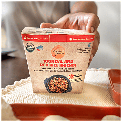 Organic Roots Toor Dal & Red Rice Khichdi - Superfood, Instant, Healthy, Ready To Eat , No Preservatives, 110 g (Pack of 2) 