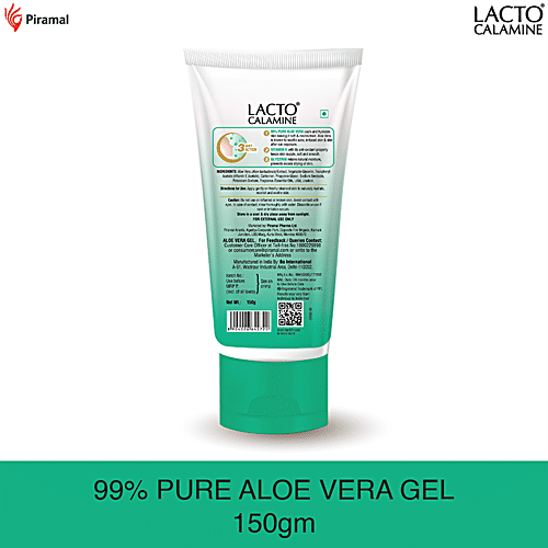 Lacto Calamine Aloe Vera Gel With Vitamin E & Glycerin - Lightweight & Non-Sticky Formula, 150 ml  