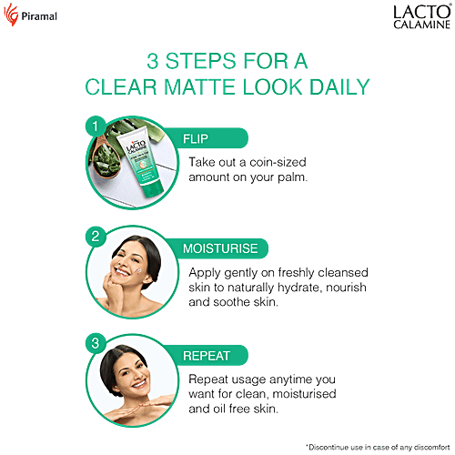 Lacto Calamine Aloe Vera Gel With Vitamin E & Glycerin - Lightweight & Non-Sticky Formula, 150 ml  