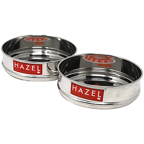 Hazel Stainless Steel Cooker Dabba Set - Flat, Perfect For 5 L Cookers, For Steaming, Reheating, Silver, 750 ml  