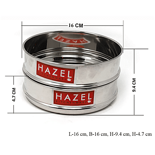 Hazel Stainless Steel Cooker Dabba Set - Flat, Perfect For 5 L Cookers, For Steaming, Reheating, Silver, 750 ml  