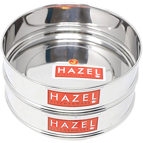 Hazel Stainless Steel Cooker Dabba Set - Flat, Perfect For 5 L Cookers, For Steaming, Reheating, Silver, 750 ml  