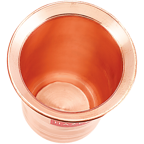 Hazel Copper Glass/Tumbler - Milky, Hammered Finish, Sturdy, For Everyday Use, 300 ml (1 pc) 