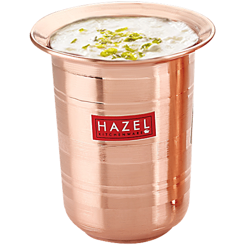 Hazel Copper Glass/Tumbler - Milky, Hammered Finish, Sturdy, For Everyday Use, 300 ml (1 pc) 