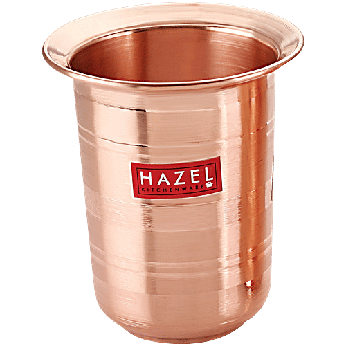 Hazel Copper Glass/Tumbler - Milky, Hammered Finish, Sturdy, For Everyday Use, 300 ml (1 pc) 