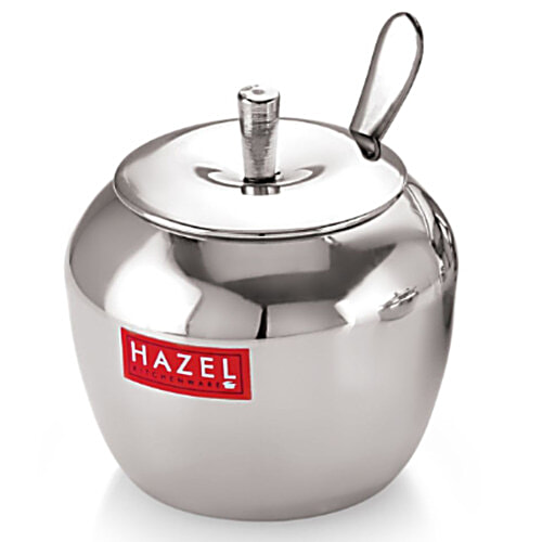 Hazel Stainless Steel Ghee Pot - Apple Shaped, Kitchen Storage Ghee, Serving Container, 250 ml (1 pc)