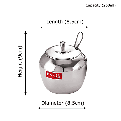Buy HAZEL Stainless Steel Ghee Pot Apple Shaped, Kitchen Storage Ghee