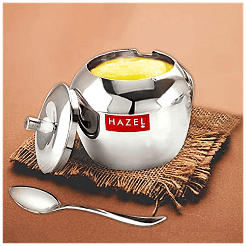Buy HAZEL Stainless Steel Ghee Pot Apple Shaped, Kitchen Storage Ghee