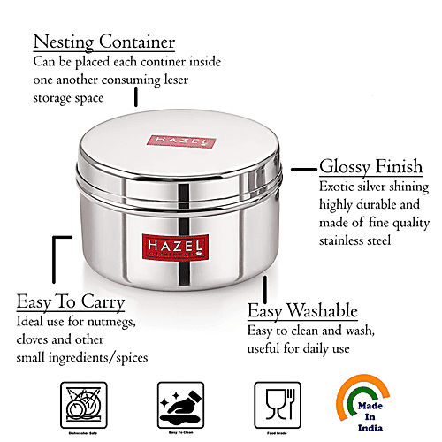 Buy HAZEL Stainless Steel Mini Containers Heavy Gauge, Premium
