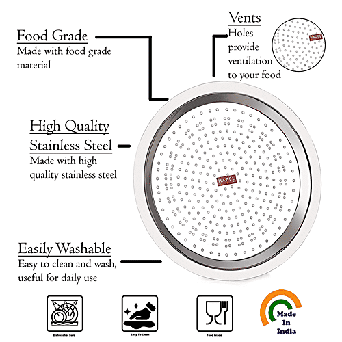 Hazel Stainless Steel Cover Lid With Hole - Chiba/Ciba, For Topes Pots, 19.7 cm, Silver, 1 pc  