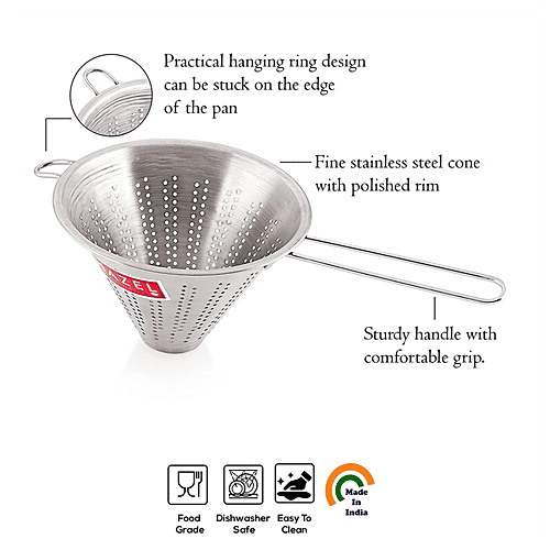 Buy HAZEL Stainless Steel Rice Strainer/Colander With Handle 20 cm