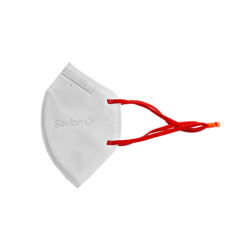 Savlon Mask - With Adjustable Ear Loops, 5 Layers, 95% Protection Against Viruses & Pollution, White, 4 pcs  