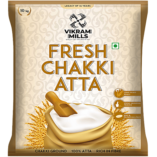 Buy VIKRAM MILLS Fresh Chakki Atta For Soft & Nutritious Roti Online