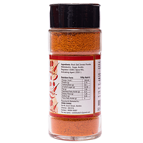 Jalandra's Taste Maker Popcorn Seasoning - Spice Mix, For Nachos, French Fries, Spicy Tomato, 50 g Bottle