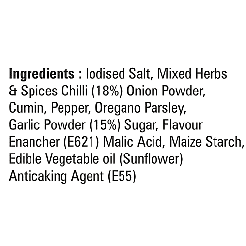 Jalandra's Taste Maker Popcorn Seasoning - Mixed Herbs & Spices, For Nachos, French Fries, Chilli Garlic, 50 g Bottle 