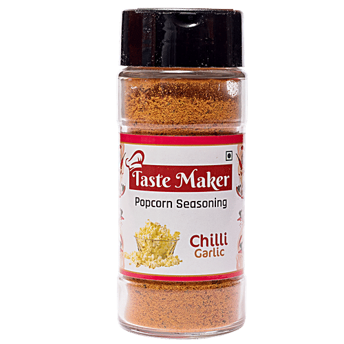 Jalandra's Taste Maker Popcorn Seasoning - Mixed Herbs & Spices, For Nachos, French Fries, Chilli Garlic, 50 g Bottle 
