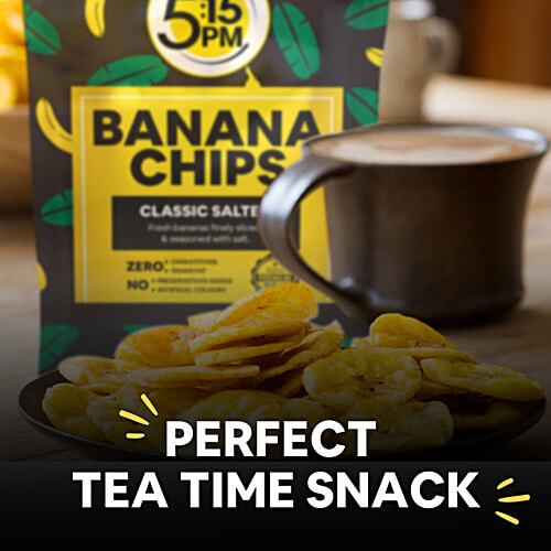 5:15PM Yellow Banana Chips Snacks - Classic Salted Flavour, No Preservatives Added, 400 g  