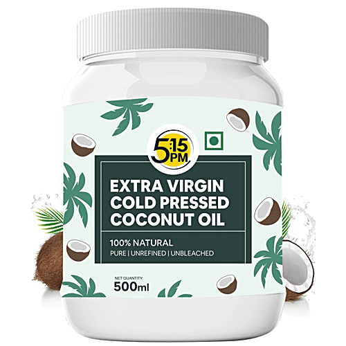 5:15PM Extra Virgin Cold Pressed Coconut Oil - For Hair Growth, Skin & Cooking, 500 ml  