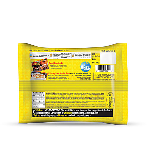 MARIO Instant Noodles - Masala, Calcium & Protein Enriched, With Seasoning Mix, 60 g