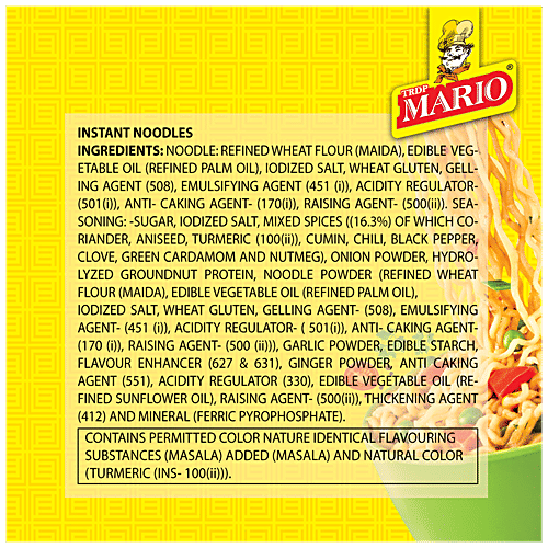 MARIO Instant Noodles - Masala, Calcium & Protein Enriched, With Seasoning Mix, 280 g  