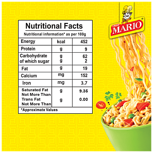MARIO Instant Noodles - Masala, Calcium & Protein Enriched, With Seasoning Mix, 280 g  