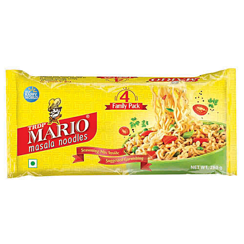 MARIO Instant Noodles - Masala, Calcium & Protein Enriched, With Seasoning Mix, 280 g  