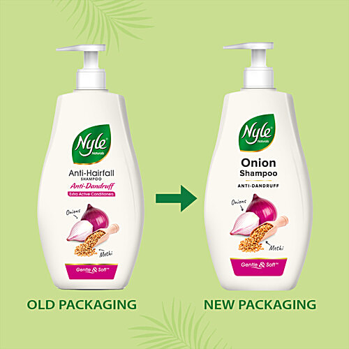 Nyle Naturals Onion Anti-Dandruff Shampoo - With Methi, 400 ml  Gentle & Soft