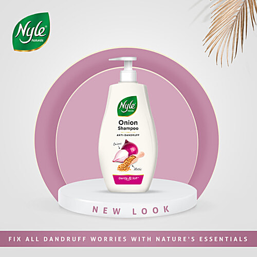 Nyle Naturals Onion Anti-Dandruff Shampoo - With Methi, 400 ml  Gentle & Soft