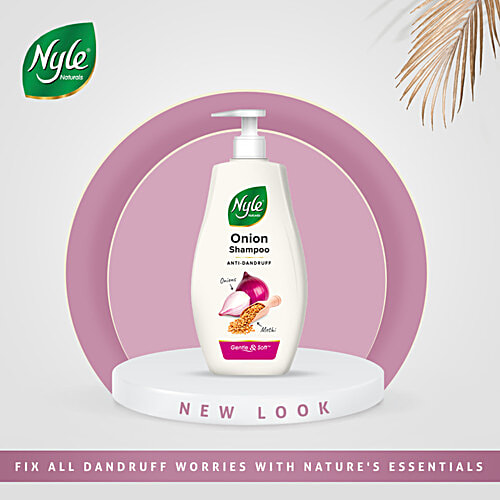 Nyle Naturals Onion Anti-Dandruff Shampoo - With Methi, 800 ml Gentle & Soft