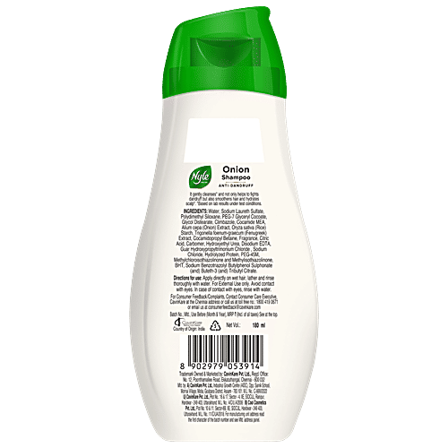 Nyle Naturals Onion Anti-Dandruff Shampoo - With Methi, 180 ml  Gentle & Soft