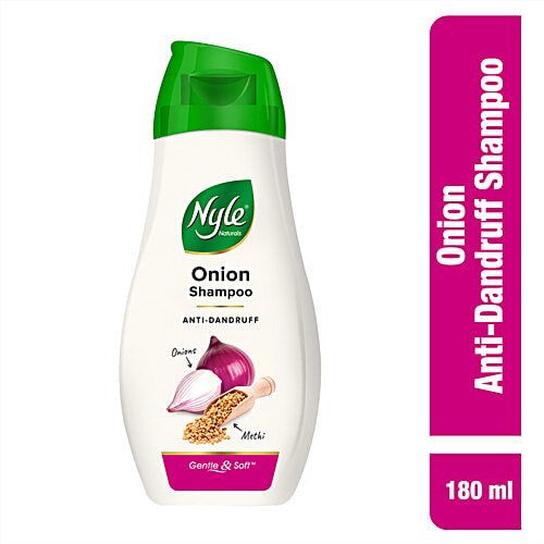 Nyle Naturals Onion Anti-Dandruff Shampoo - With Methi, 180 ml  Gentle & Soft